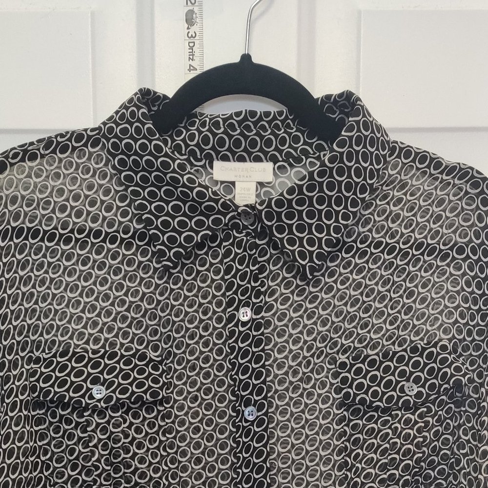Charter Club Woman Sheer 100% silk top